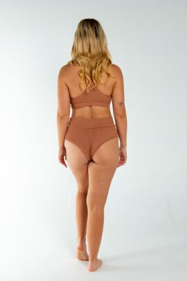 AMBR Designs Minx Short taille haute gaufré Nude XL