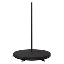 Tapis de pole dance PoleSports avec poignée de transport pour barres autoportantes sur podium Ø 160 cm Noir 10 cm