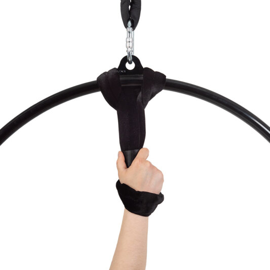 Ensemble PoleSports Sangle dattache ronde avec housse velours pour suspension aérienne Noir
