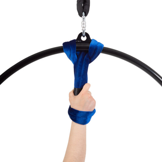 Ensemble PoleSports Sangle dattache ronde avec housse velours pour suspension aérienne Bleu