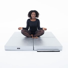 Tapis de pole dance Lupit Pole PREMIUM Multiusage Carré 150 cm Argent