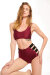 Paradise Chick Short taille haute Cerise à rayures