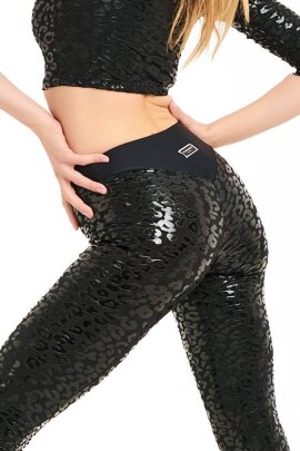 Paradise Chick Legging grip Superhero V-String Léopard Noir XS