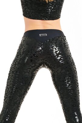Paradise Chick Legging grip Superhero V-String Léopard Noir S