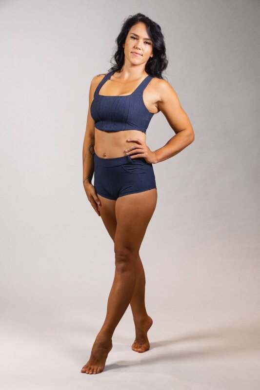 Off the Pole Crop top Denim Bleu XL