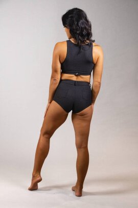 Off the Pole Crop top Denim Noir XL