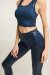 Paradise Chick Legging grip Superhero taille haute Léopard Denim Bleu S