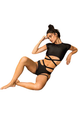 Paradise Chick Short Jarretière Frankie Noir
