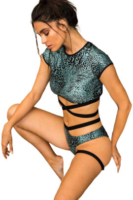 Paradise Chick Short Jarretière Frankie Bleu pétrole