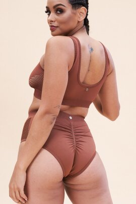 Lunalae Haut Gaby Sans couture Marron M