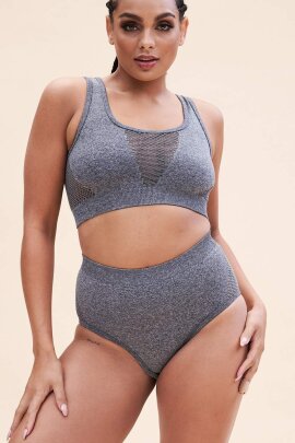 Lunalae Short taille haute Leah Sans couture Gris