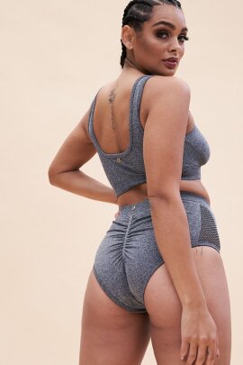 Lunalae Short taille haute Leah Sans couture Gris