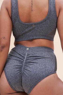 Lunalae Short taille haute Leah Sans couture Gris