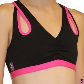 PoleFit Haut Whisker XS Noir/Rose vif