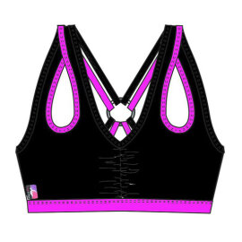 PoleFit Haut Whisker S Noir/Rose vif