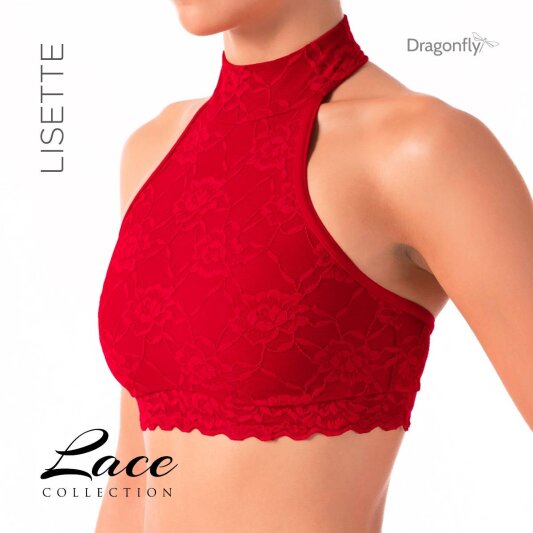 Dragonfly Haut avec dentelle Lisette Rouge XS