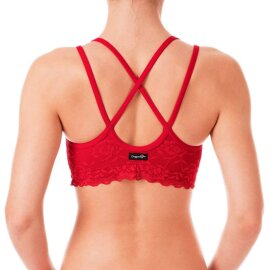 Dragonfly Haut avec dentelle Nicole Rouge L