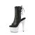Pleaser ADORE-1018LG Bottines à plateforme Cuir synthétique Paillettes Noir Argent