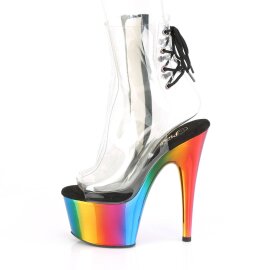 Pleaser ADORE-1018RC Bottines à plateforme Chrome Transparent Bigarré