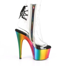 Pleaser ADORE-1018RC Bottines à plateforme Chrome Transparent Bigarré