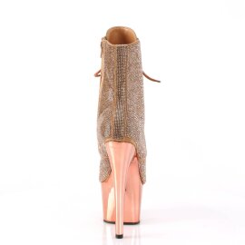 Pleaser ADORE-1020CHRS Bottines à plateforme Strass Chrome Or
