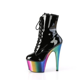 Pleaser ADORE-1020RC Bottines à plateforme Vernis Chrome Noir Bigarré