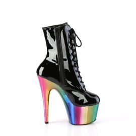 Pleaser ADORE-1020RC Bottines à plateforme Vernis Chrome Noir Bigarré