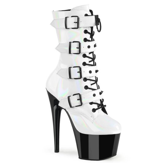 Pleaser ADORE-1046TT Bottines à plateforme Vernis Blanc