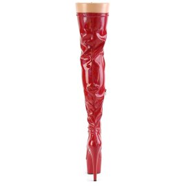 Pleaser ADORE-3000HWR Bottes cuissardes à plateforme Holo Rouge