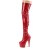 Pleaser ADORE-3000HWR Bottes cuissardes à plateforme Holo Rouge