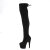 Pleaser ADORE-3008 Bottes cuissardes à plateforme Daim synthétique Noir