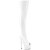Pleaser ADORE-3011HWR Bottes cuissardes à plateforme Holo Blanc