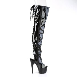 Pleaser ADORE-3017 Bottes cuissardes à plateforme Vernis Noir