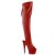 Pleaser ADORE-3019 Bottes cuissardes à plateforme Cuir synthétique Rouge