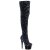 Pleaser ADORE-3020 Bottes cuissardes à plateforme Paillettes Noir