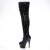 Pleaser ADORE-3020 Bottes cuissardes à plateforme Paillettes Noir