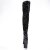 Pleaser ADORE-3020 Bottes cuissardes à plateforme Paillettes Noir