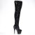 Pleaser ADORE-3020 Bottes cuissardes à plateforme Paillettes Noir