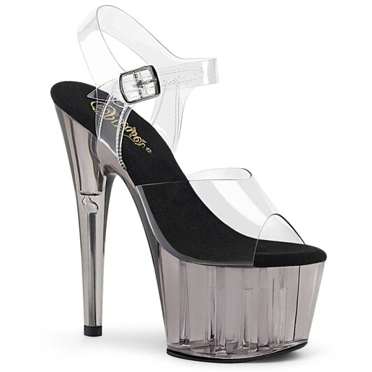 Pleaser ADORE-708T Sandales à plateforme Fumée Transparent Gris