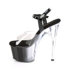 Pleaser ADORE-708T-1 Sandales à plateforme Fumée Transparent Noir