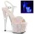 Pleaser ADORE-710UVG Sandales à plateforme Paillettes Argent