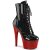 Pleaser BEJEWELED-1020-7 Bottines à plateforme Holo Strass Noir Rouge
