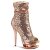 Pleaser BLONDIE-R-1008 Bottines à plateforme Paillettes Chrome Or Rose