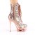 Pleaser BLONDIE-R-1020 Bottines à plateforme Paillettes Chrome Or Rose