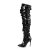 Pleaser COURTLY-3011 Bottes cuissardes Paillettes Noir