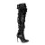 Pleaser COURTLY-3011 Bottes cuissardes Paillettes Noir