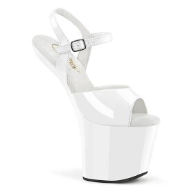 Pleaser CRAZE-809 Sandales à plateforme Vernis Blanc