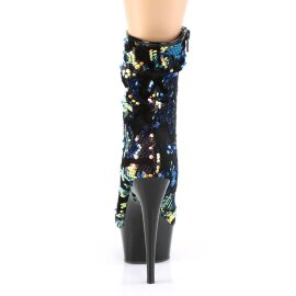 Pleaser DELIGHT-1004 Bottines à plateforme Paillettes Bleu