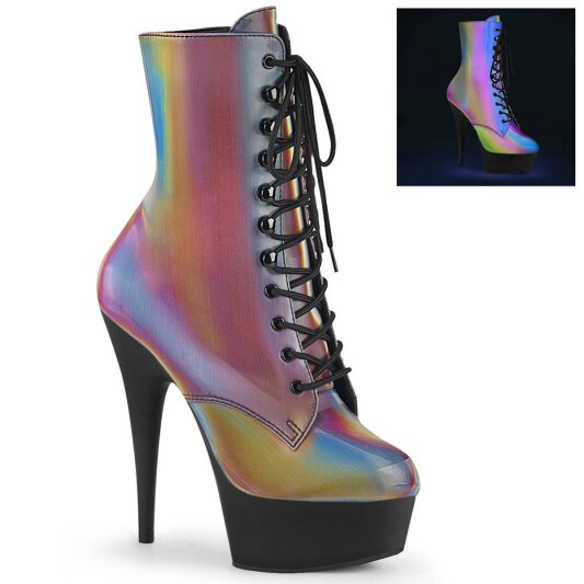 Pleaser DELIGHT-1020REFL Bottines à plateforme Réflexion Bigarré