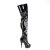 Pleaser DELIGHT-3027 Bottes cuissardes à plateforme Vernis Noir
